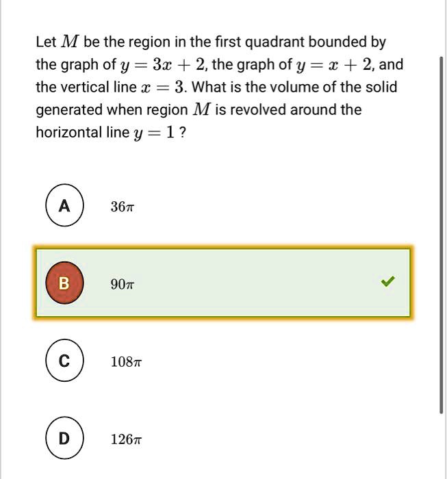 SOLVED Let M Be The Region In The First Quadrant Bounded By The Graph