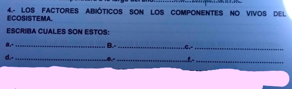 SOLVED Alguien que me ayude porfavor 4 LOS FACTORES ABIÓTICOS SON