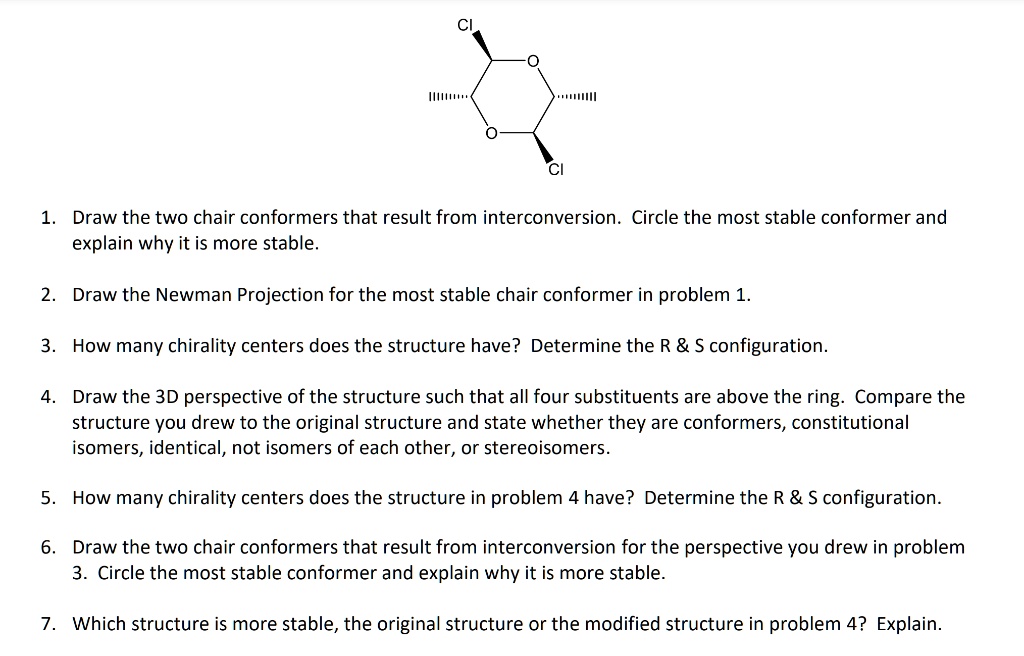 Solved Draw The Two Chair Conformers That Result From Interconversion