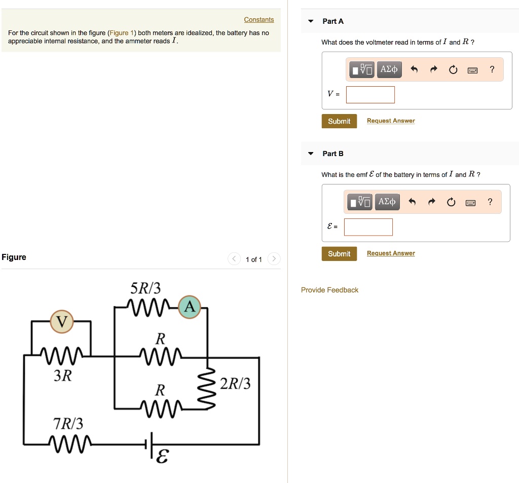 SOLVED Constants Part A For The Circuit Shown In The Figure Figure 1