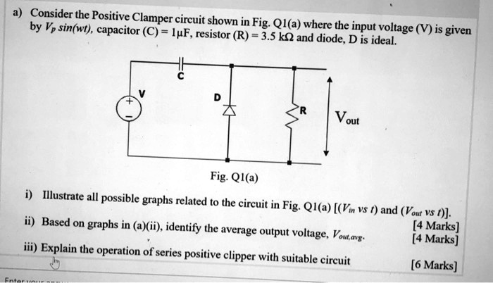 Solved Consider The Positive Clamper Circuit Shown In Fig Q A Where