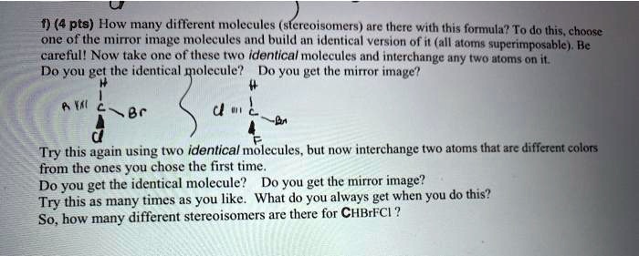 SOLVED 9 4 Pte How Many Different Molecules Stercoisomers Are There