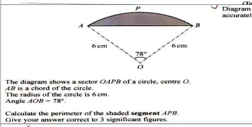 SOLVED Diugram Accuratc The Diagram Shows Sector OAPB Of Circle