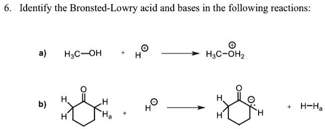 SOLVED 6 Identify The Bronsted Lowry Acid And Bases In The Following