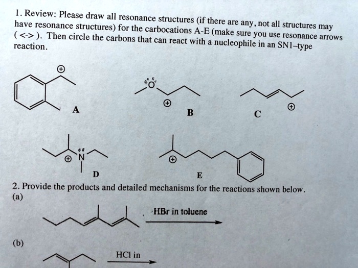 SOLVED Review Please Draw All Resonance Have Resonance Structures If