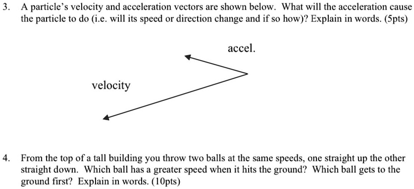 SOLVED Particle S Velocity And Acceleration Vectors Are Shown Below