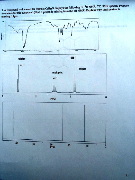 Solved The Following Ir Hnmr And Cnmr Spectra Propose A Compound