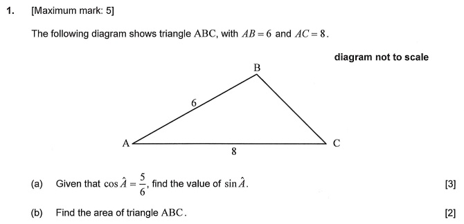 Solved Maximum Mark The Following Diagram Shows Triangle Abc