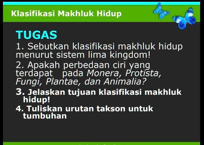 SOLVED Tolong Jawab Mau Dikumpulin Besok Klasifikasi Makhluk Hidup