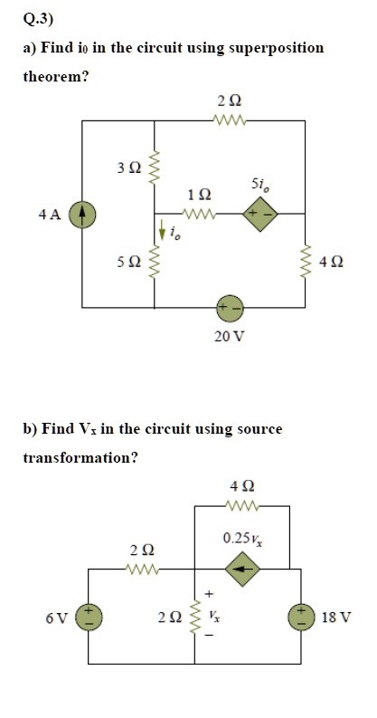 Solved Q A Find I In The Circuit Using Superposition Theorem