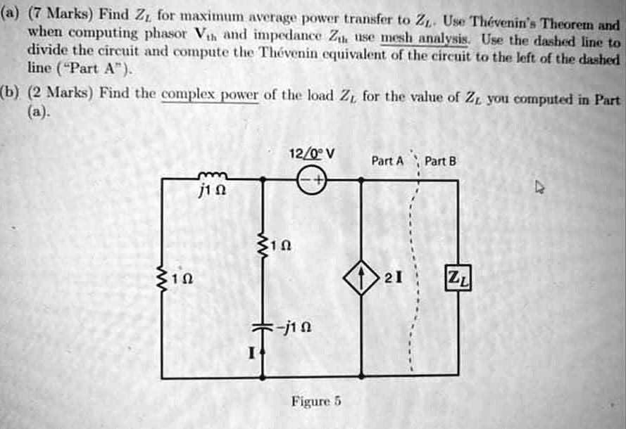 Solved A Marks Find Zi For Maximum Average Power Transfer To Ziuse