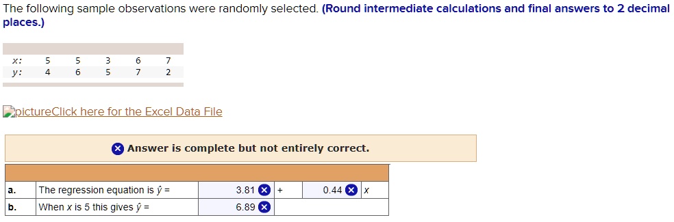 Solved The Following Sample Observations Were Randomly Selected Round