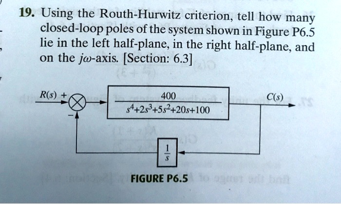 Solved Using The Routh Hurwitz Criterion Tell How Many Closed