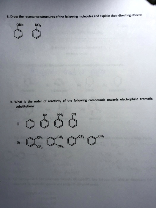 SOLVED Draw The Resonance Structures Of The Following Molecules And