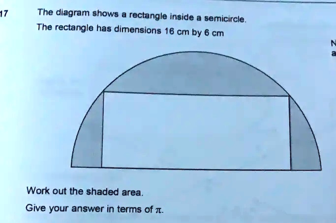 Solved The Diagram Shows Rectangle Inside Semicircle The Rectangle