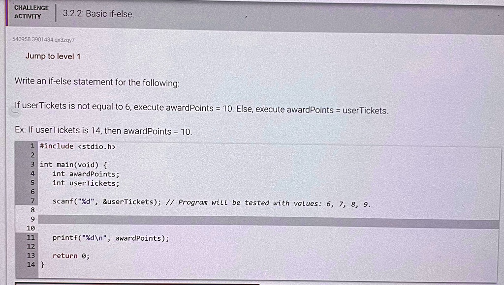 Solved Challenge Activity Basic If Else Jump To Level Write