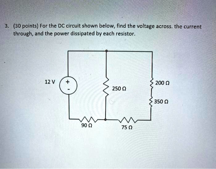 SOLVED 30 Points For The DC Circuit Shown Below Find The Voltage