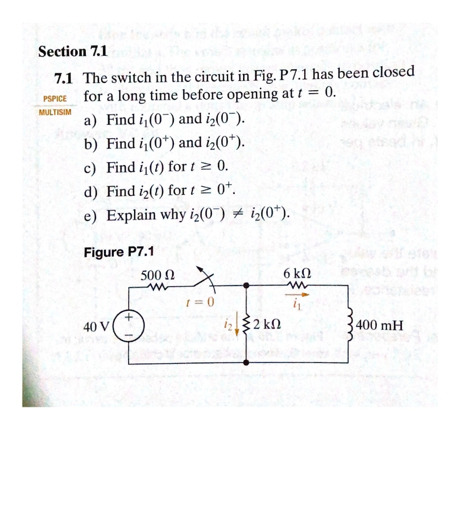 Texts Section The Switch In The Circuit In Fig P Has Been