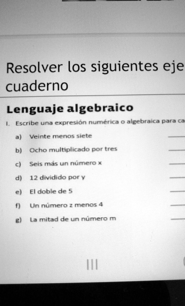 SOLVED Resuelve Los Siguientes Ejercicios En Tu Cuaderno Escribe Una