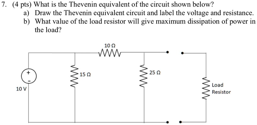 SOLVED Pts What Is The Thevenin Equivalent Of The Circuit Shown Below