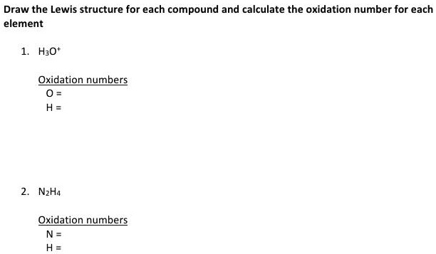 SOLVED Draw The Lewis Structure For Each Compound And Calculate The