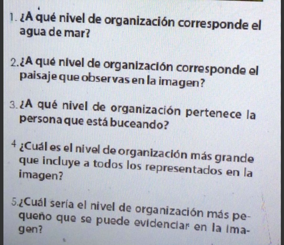 Solved A Qu Nivel De Organizaci N Corresponde El Agua De Mar