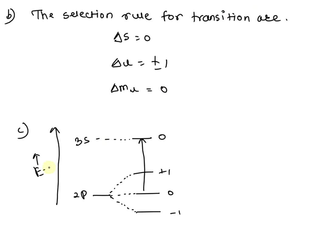 Solved A Sketch The Zeeman Effect The Energy Level Diagram That