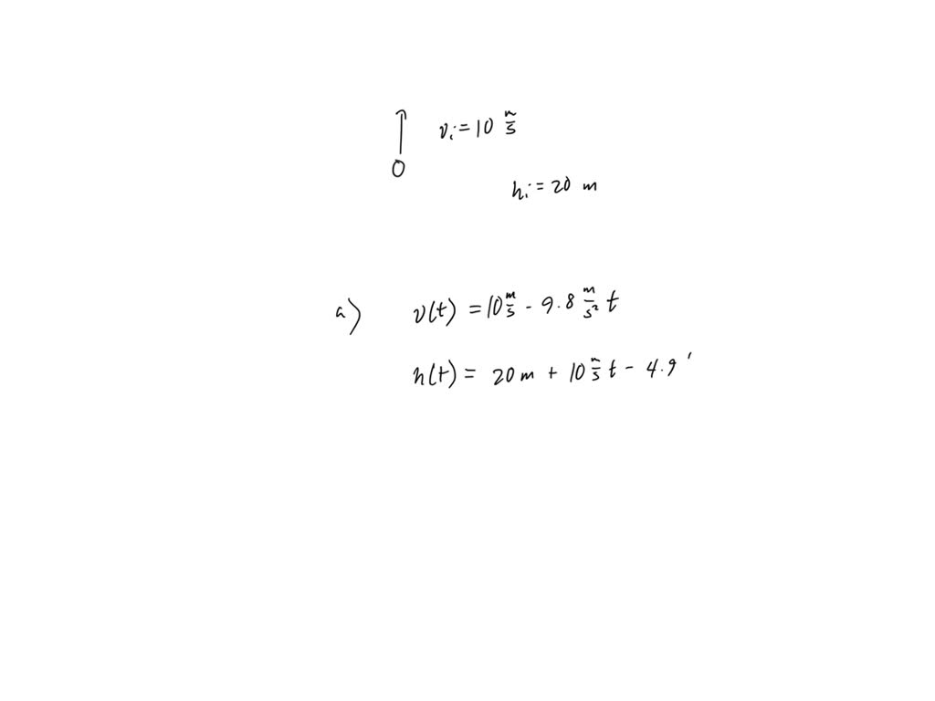 Solved A Ball Is Tossed With A Velocity Of Hvs Directed Vertically