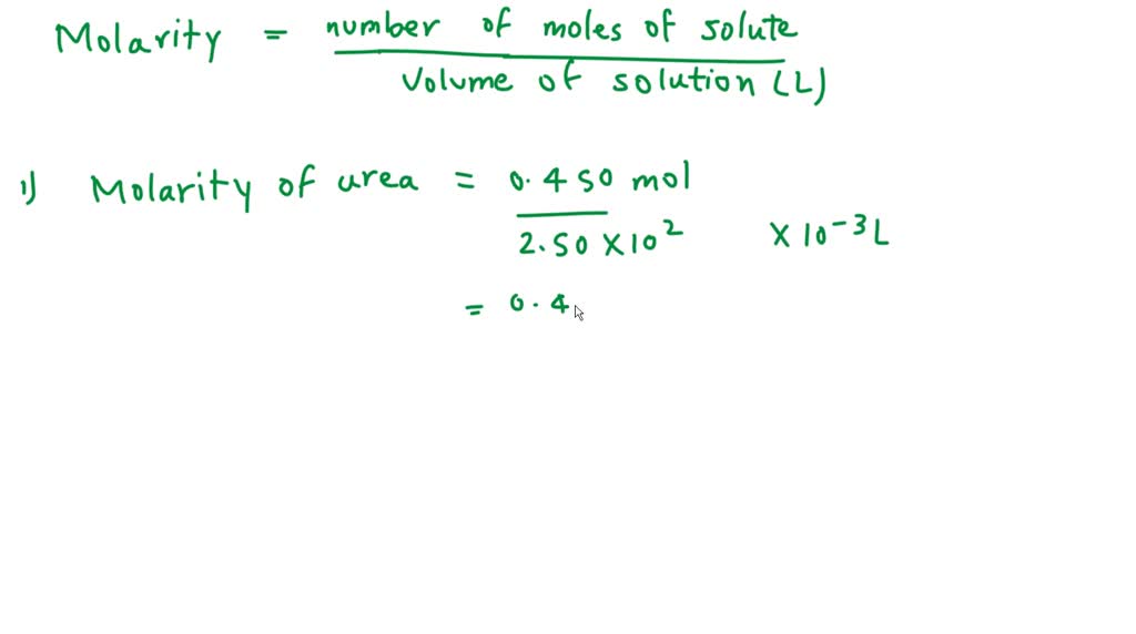 Solved Calculate The Molarity Of Each Of The Following Solutions