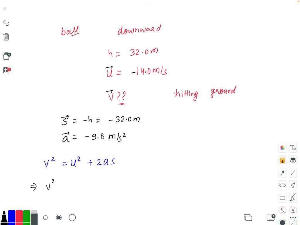 Solved A Ball Is Thrown Downward From The Top Of A M Tower With