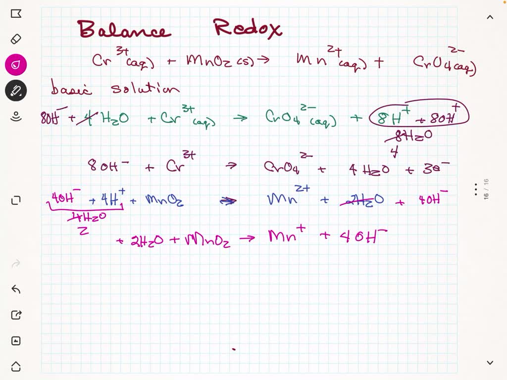 Solved Balance The Following Equation In Basic Solution Using The