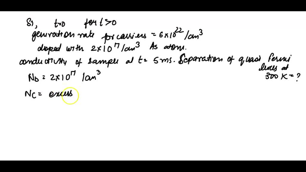 Solved On A Si Sample Incident Light Is At T Uniformly Which