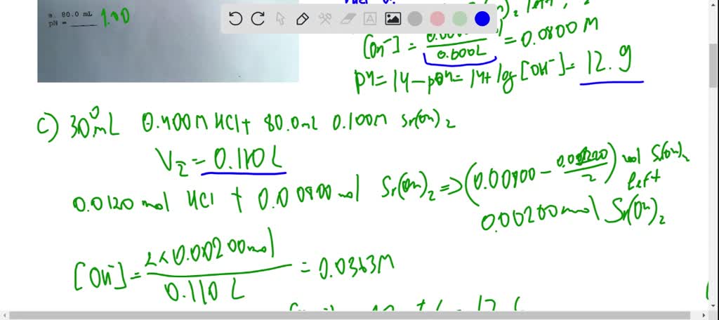 SOLVED 2 Consider The Titration Of 80 0 ML Of 0 100 M Sr OH 2 By