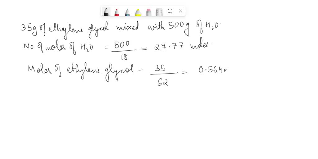 Solved A G Sample Of Hoch Ch Oh Ethylene Glycol Is Dissolved In