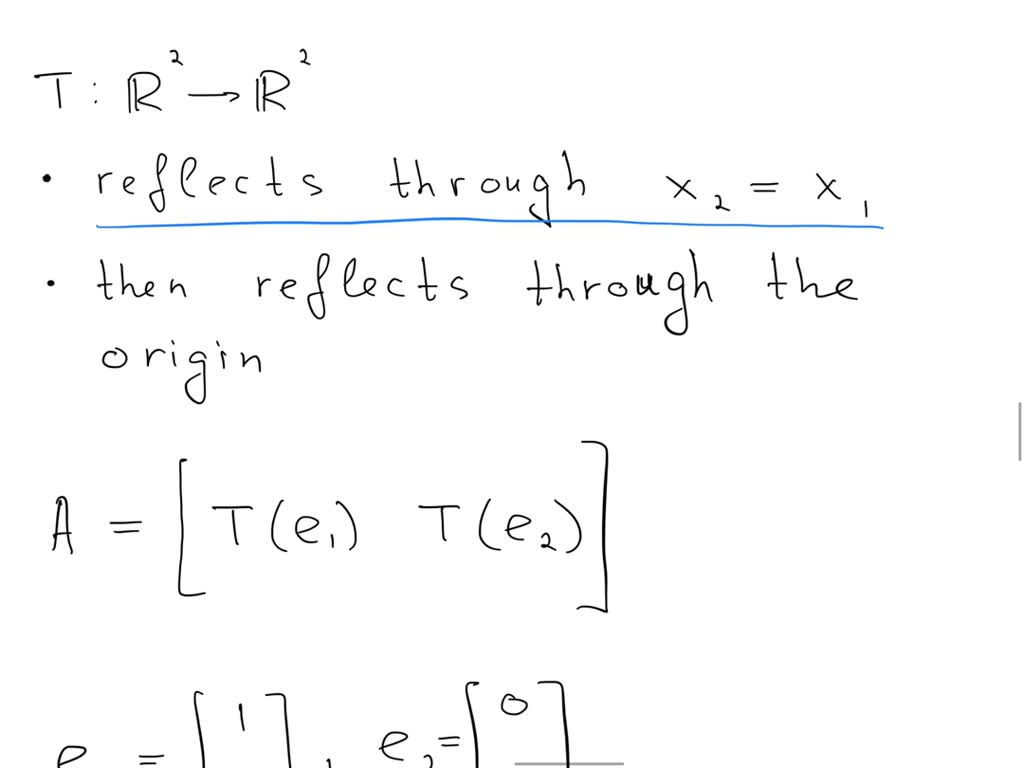 Solved Assume That T Is Linear Transformation Find The Standard Matrix