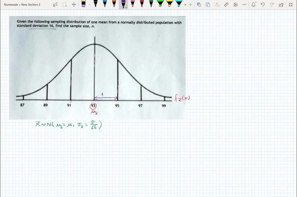 Solved Given The Following Sampling Distribution Of One Mean With