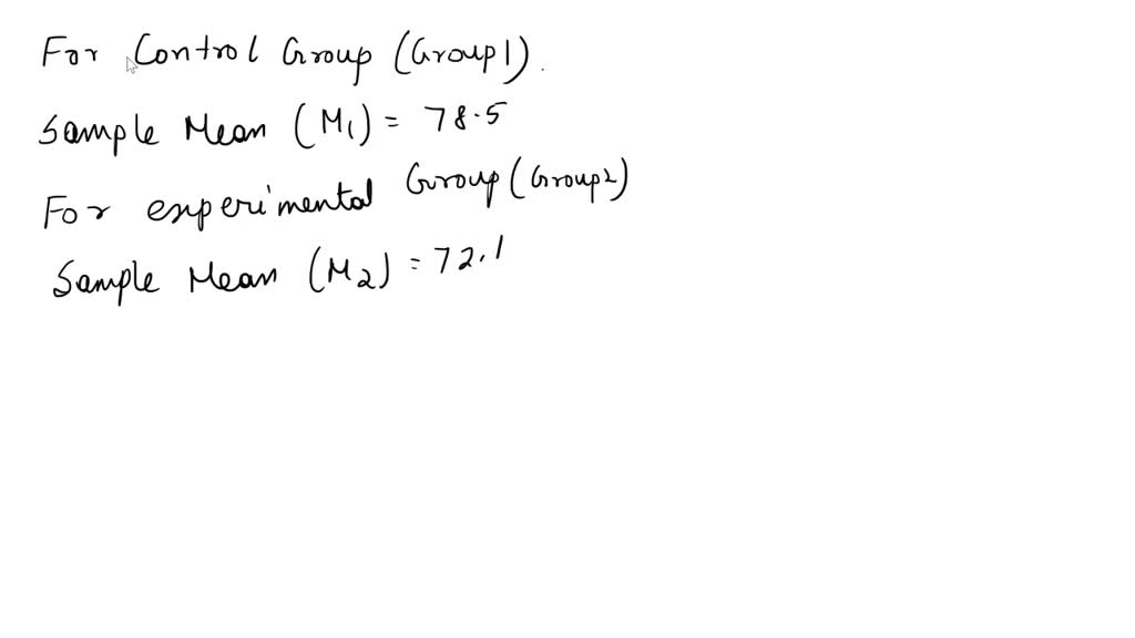 Solved Write The Statistical Results For The Following Situation