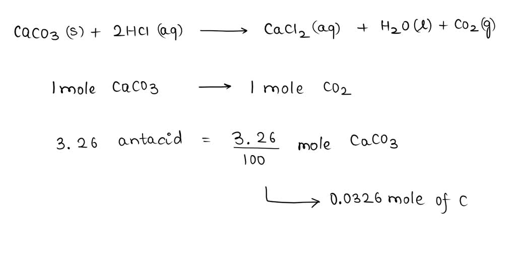 Solved What Volume Of Carbon Dioxide Will G Of Antacid Made Of