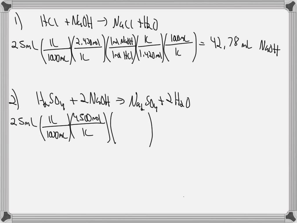 Solved Determine The Volume In Milliliters Of A M Naoh Solution