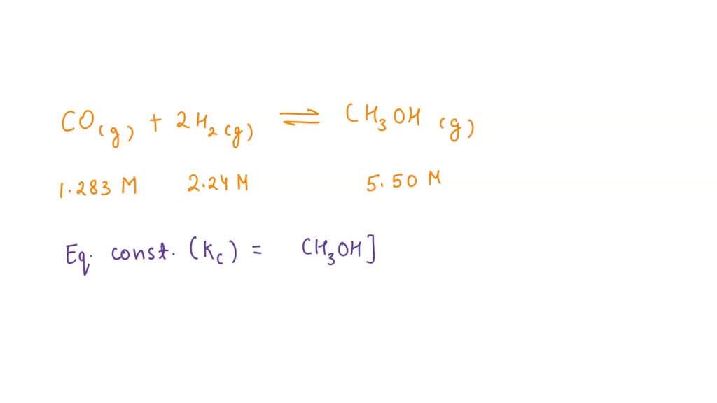 SOLVED Carbon Monoxide Gas Reacts With Hydrogen Gas At Elevated