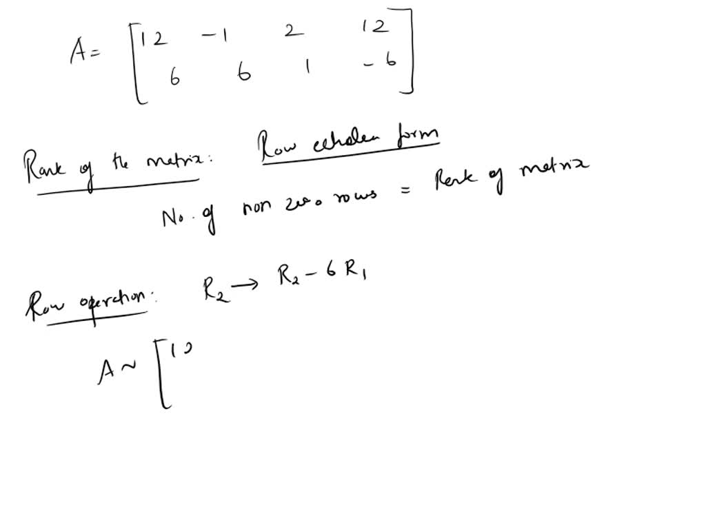 SOLVED Determine The Rank Of The Matrix