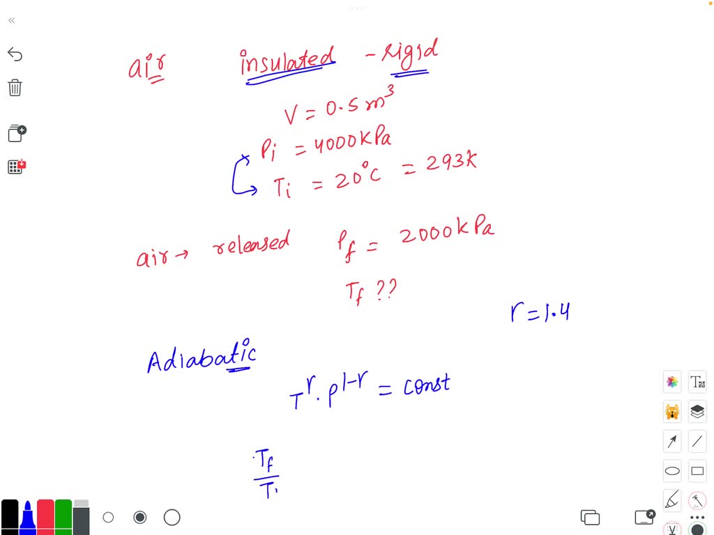 SOLVED The Air In An Insulated Rigid Compressed Air Tank Whose Volume