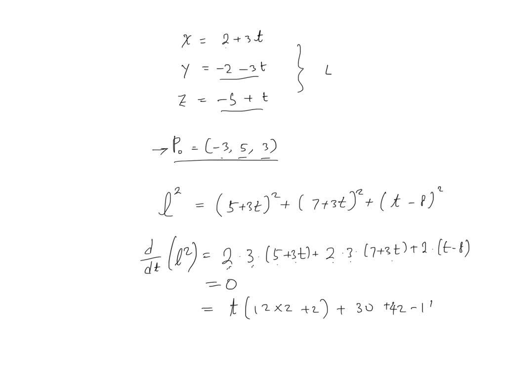 SOLVED Question 9 10 Points Let L Be The Line With Parametric