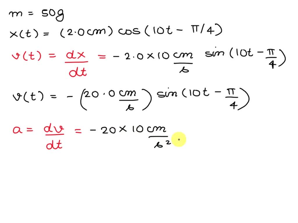 Solved The Position Of A G Oscillating Mass Is Given By X T