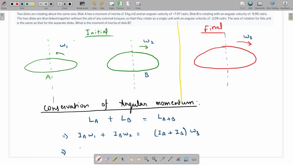 SOLVED Two Disks Are Rotating About The Same Axis Disk A Has A Moment