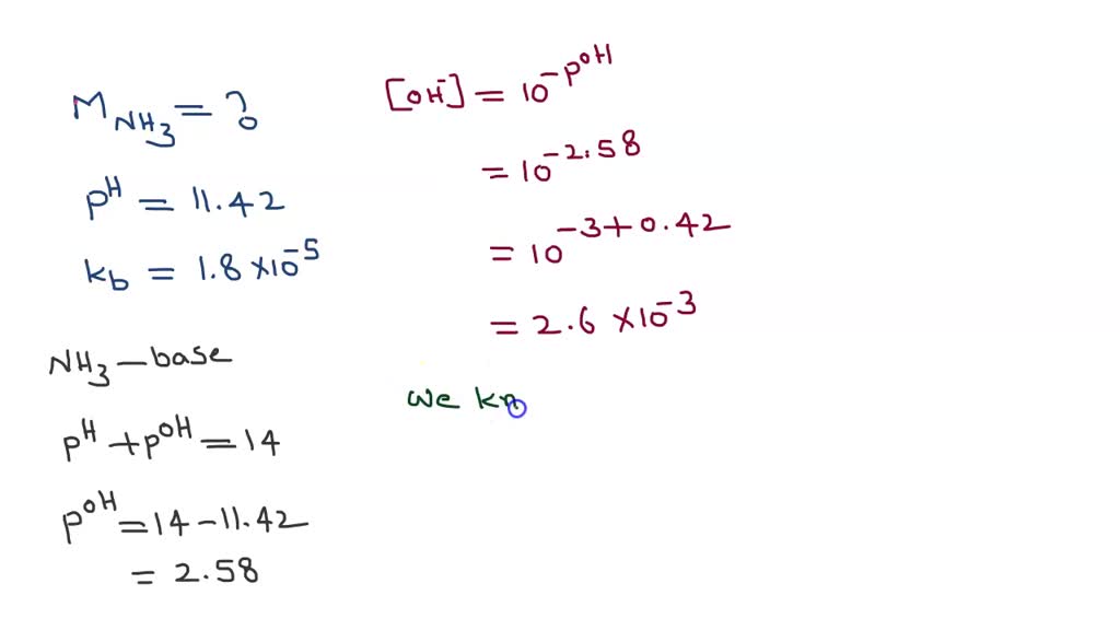 SOLVED What Is The Original Molarity Of An Aqueous Solution Of Ammonia