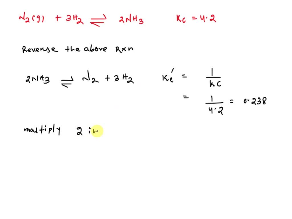 Consider The Reaction N2 G 3H2 G 2NH3 G Kc 4 2 At 600 K