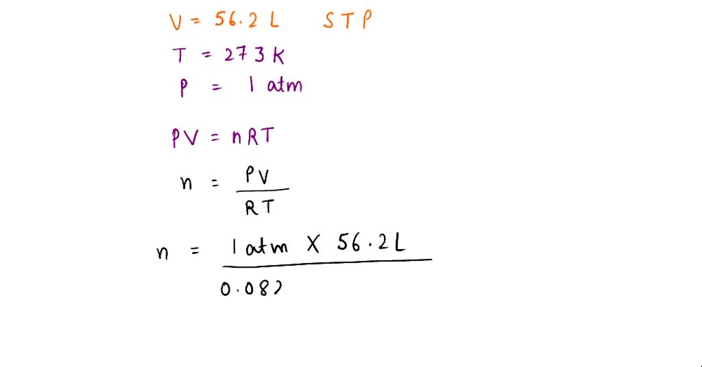 SOLVED A Sample Of Argon Gas At STP Occupies 56 2 Liters Determine