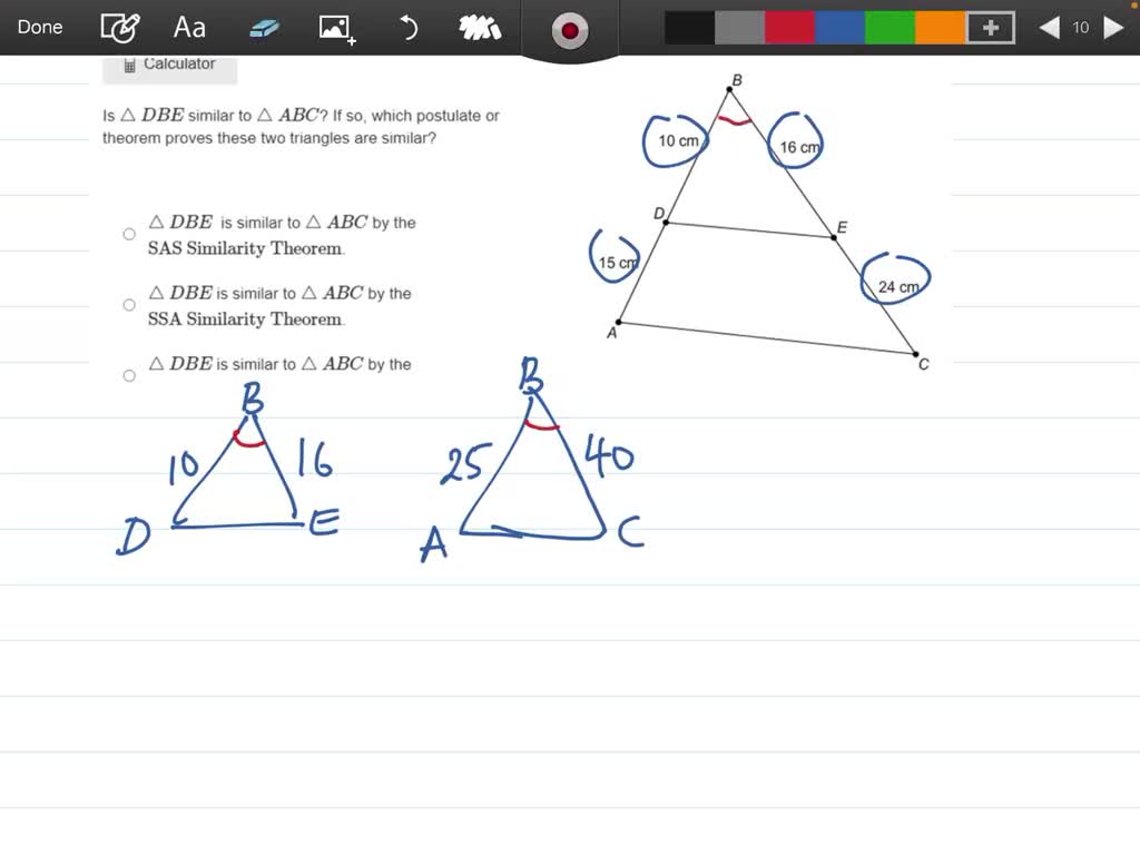 SOLVED Is D B E Similar To A B C If So Which Postulate Or Theorem