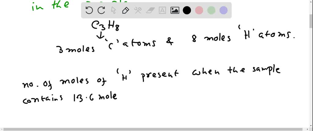 Solved A Sample Of Propane C H Contains Moles Of Carbon Atoms